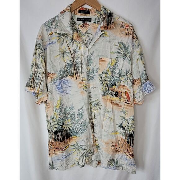 Tommy Hilfiger Other - Tommy Hilfiger- Men's short sleeve button up Hawaiian theme shirt- size Medium